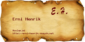 Erni Henrik névjegykártya