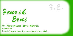 henrik erni business card